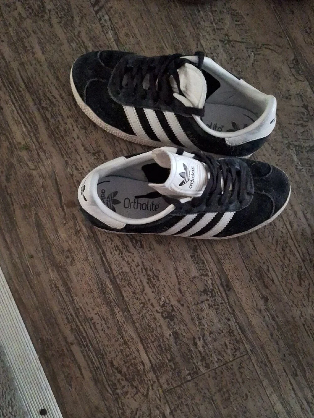 adidas Navy Suede Sneakers with White Stripes